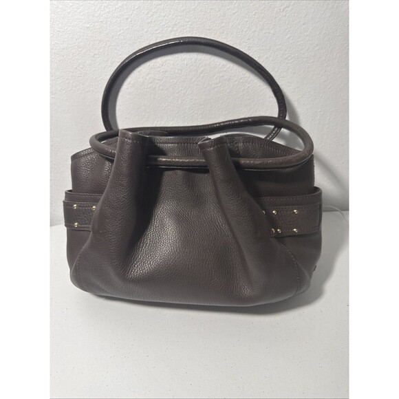 Cole Haan Purse Womens Pebbled Leather Shoulder Bag Bucket Studded Tote Handbag - Picture 13 of 16